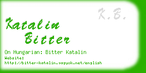 katalin bitter business card